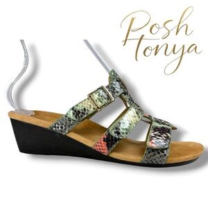 Vionic Park Radia Orthotic Wedge Sandals Multicolor Size 8 Comfort